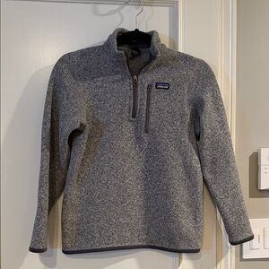 Patagonia Heathered Gray Kids “Better Sweater” 1/4 Zip Fleece- Youth Large